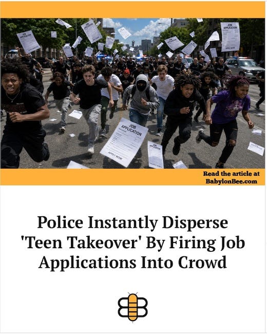 Police Instantly Disperse Teen Takeover By Firing Job Applications Into Crowd