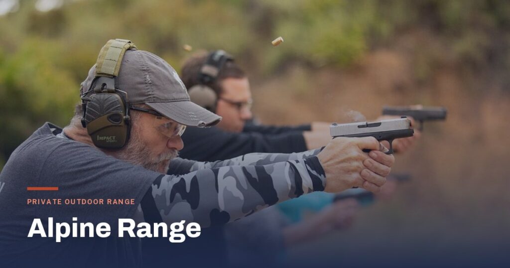 CCW USA students shooting on the line at the private outdoor range in Alpine