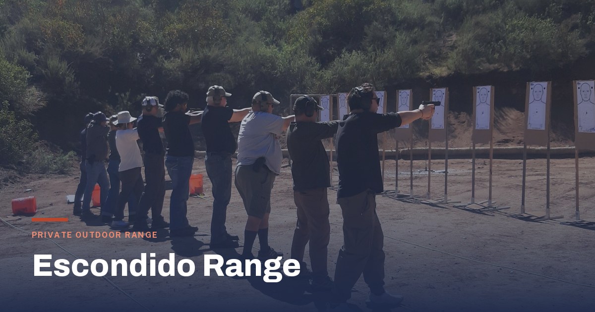 CCW USA students shooting a course of fire at the private outdoor range in Escondido