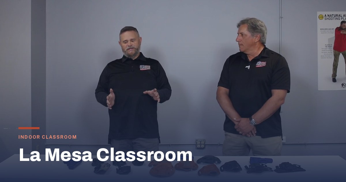 Bill Desy and Joe Drammissi teaching an indoor CCW USA classroom session